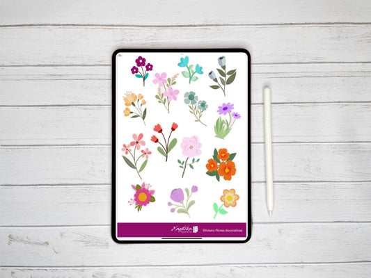 Stickers Digitales | Flores decorativas