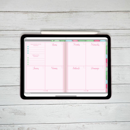 Planner Digital Anual | Docente | Rosa