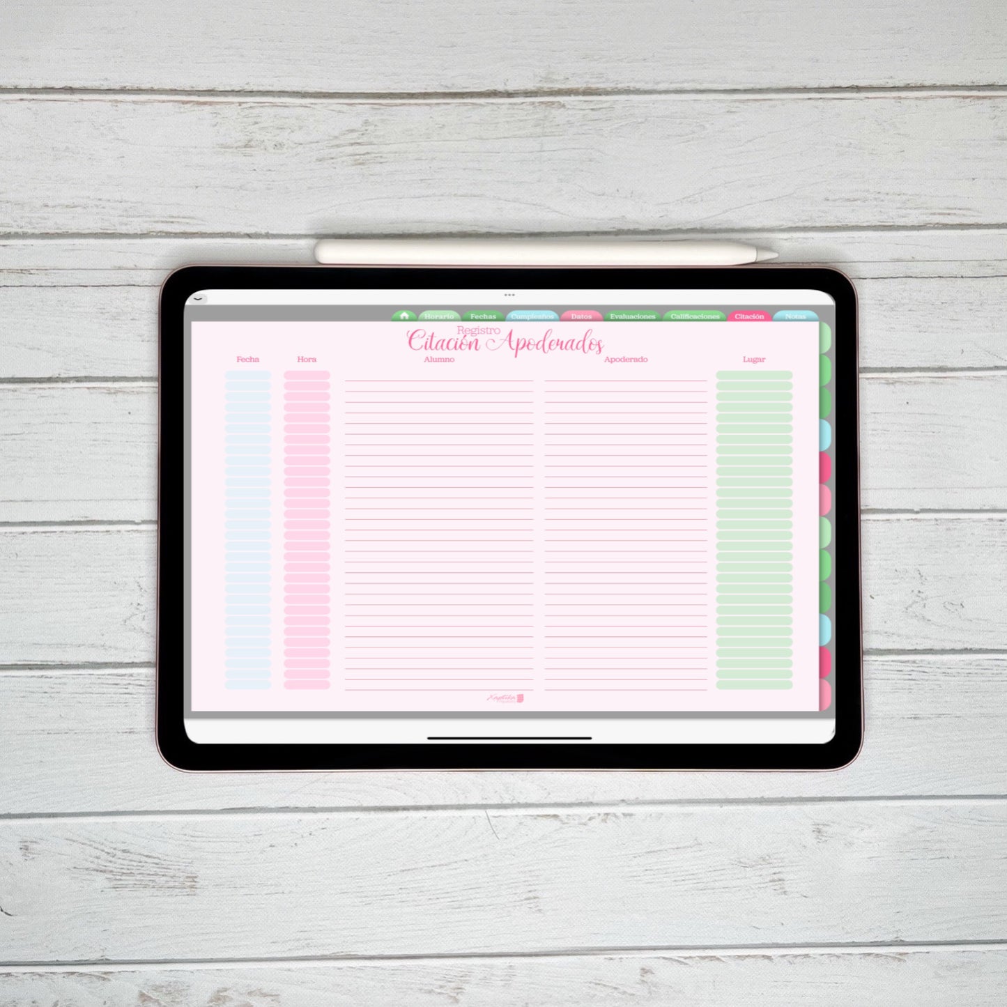 Planner Digital Anual | Docente | Rosa