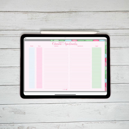 Planner Digital Anual | Docente | Rosa