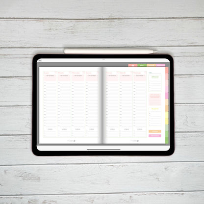 Planner Digital Anual | Semana con horas | Pasito a Pasito