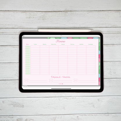 Planner Digital Anual | Docente | Rosa