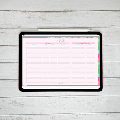 Planner Digital Anual | Docente | Rosa