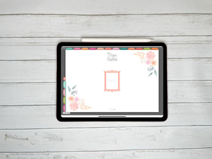 Planner Digital Anual | Semana vertical | Flores