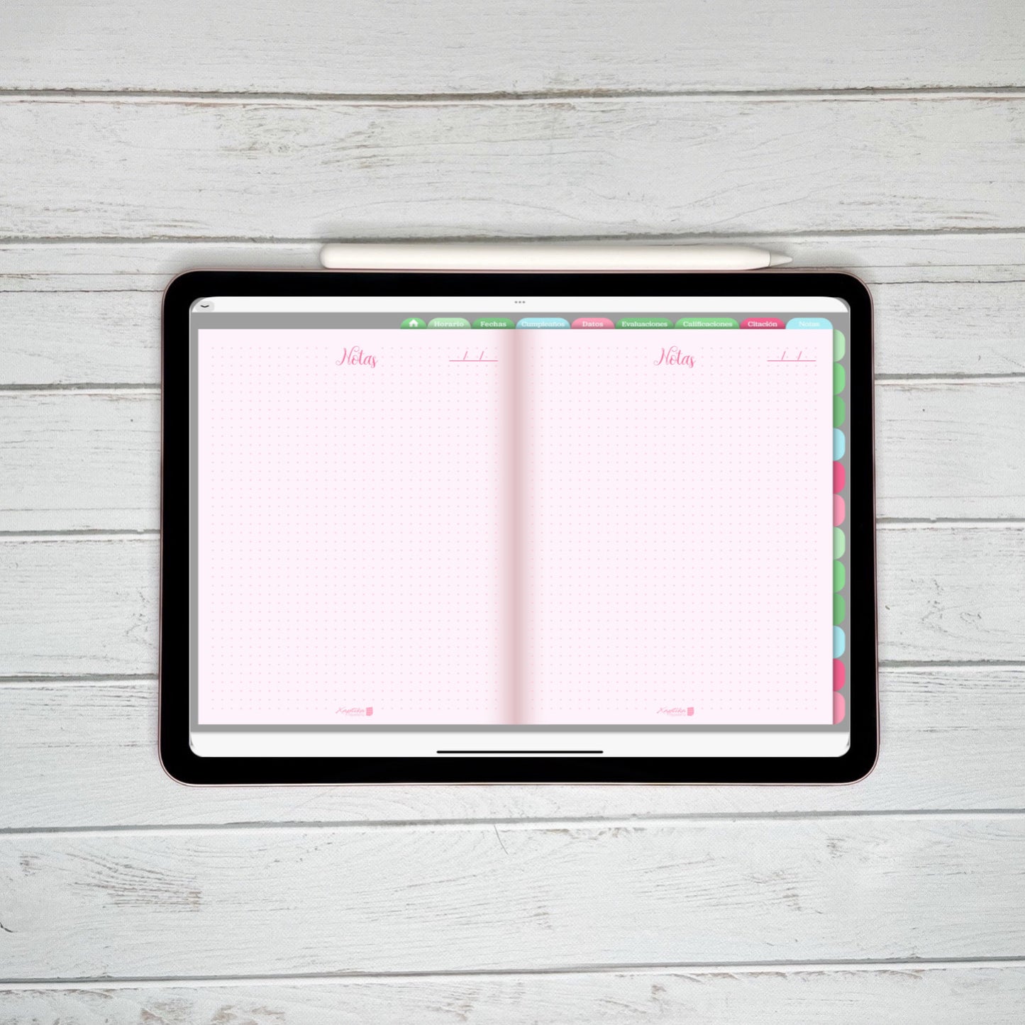 Planner Digital Anual | Docente | Rosa