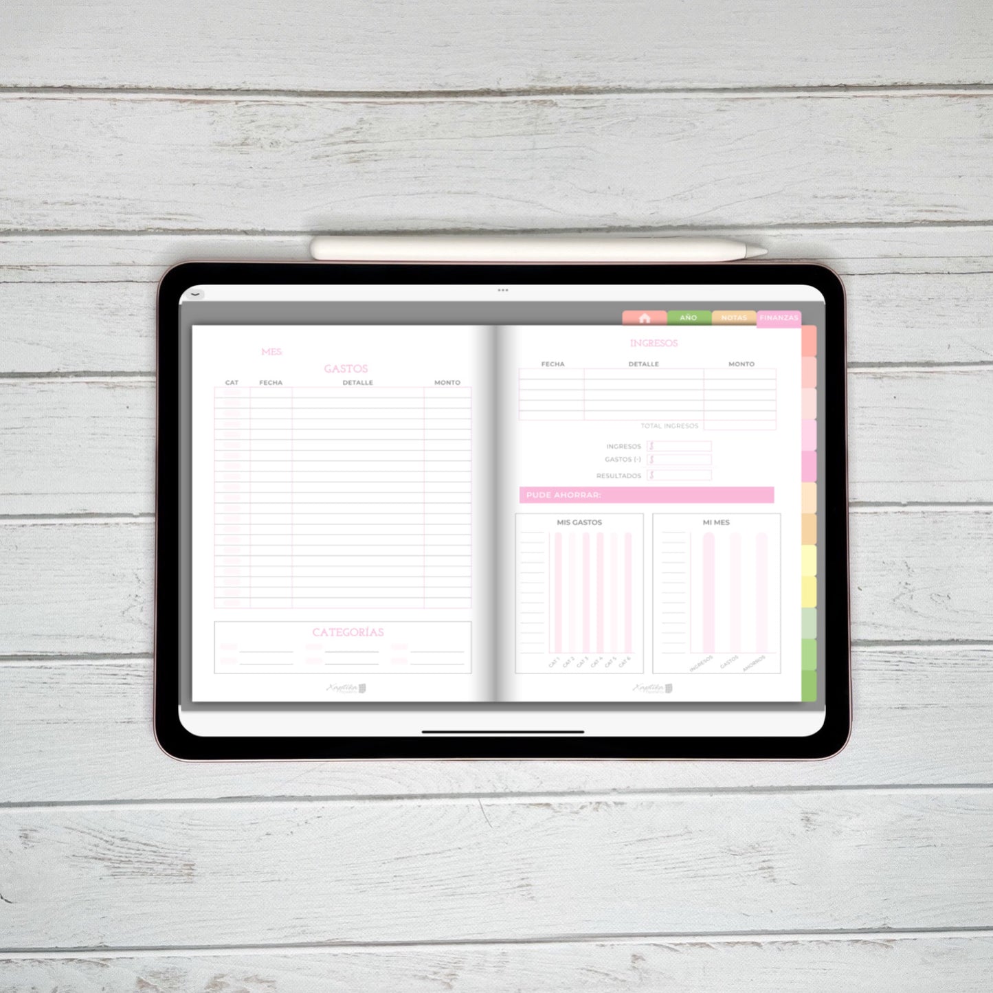 Planner Digital Anual | Semana con horas | Pasito a Pasito